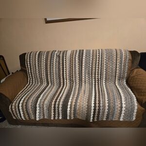 Handmade Cozy Striped Knit Throw Blanket